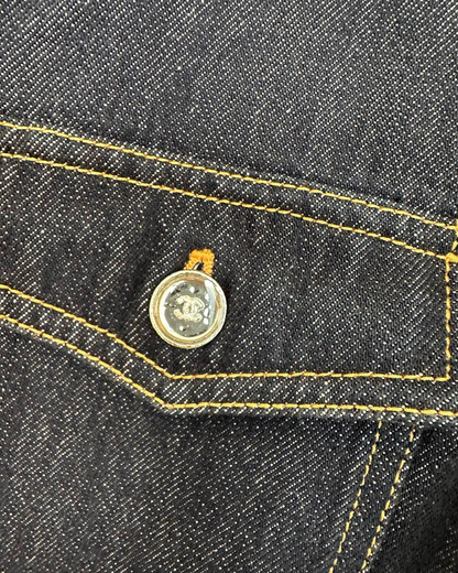 Chanel 25C Denim Four-Pocket Mini Dress Blue FR 36