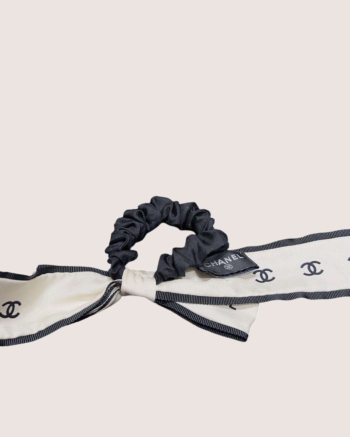 Chanel 22A Bow Hair Accessory Black, Beige/Ecru One Size