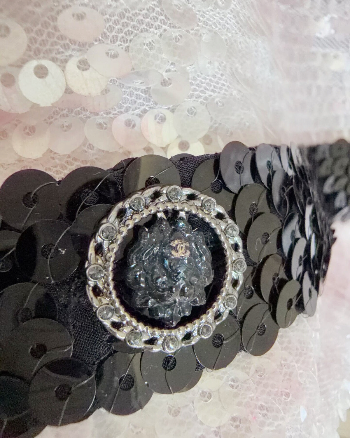 Chanel 22P Sequin Mini Dress Pink, Black FR 34