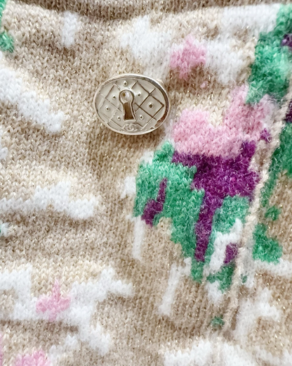 Chanel Floral Pocket Dress Beige/Ecru, Pink, Green, Multicolor FR 36