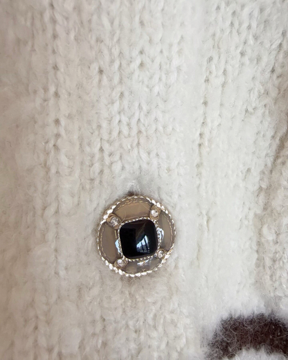Chanel 25N Coco Neige Cashmere Ski Cardigan Beige/Ecru, Brown FR 34