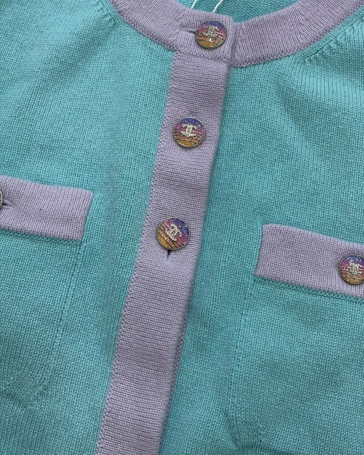 Chanel 24C Knit Cardigan Blue, Purple FR 36