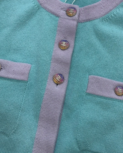 Chanel 24C Knit Cardigan Blue, Purple FR 36