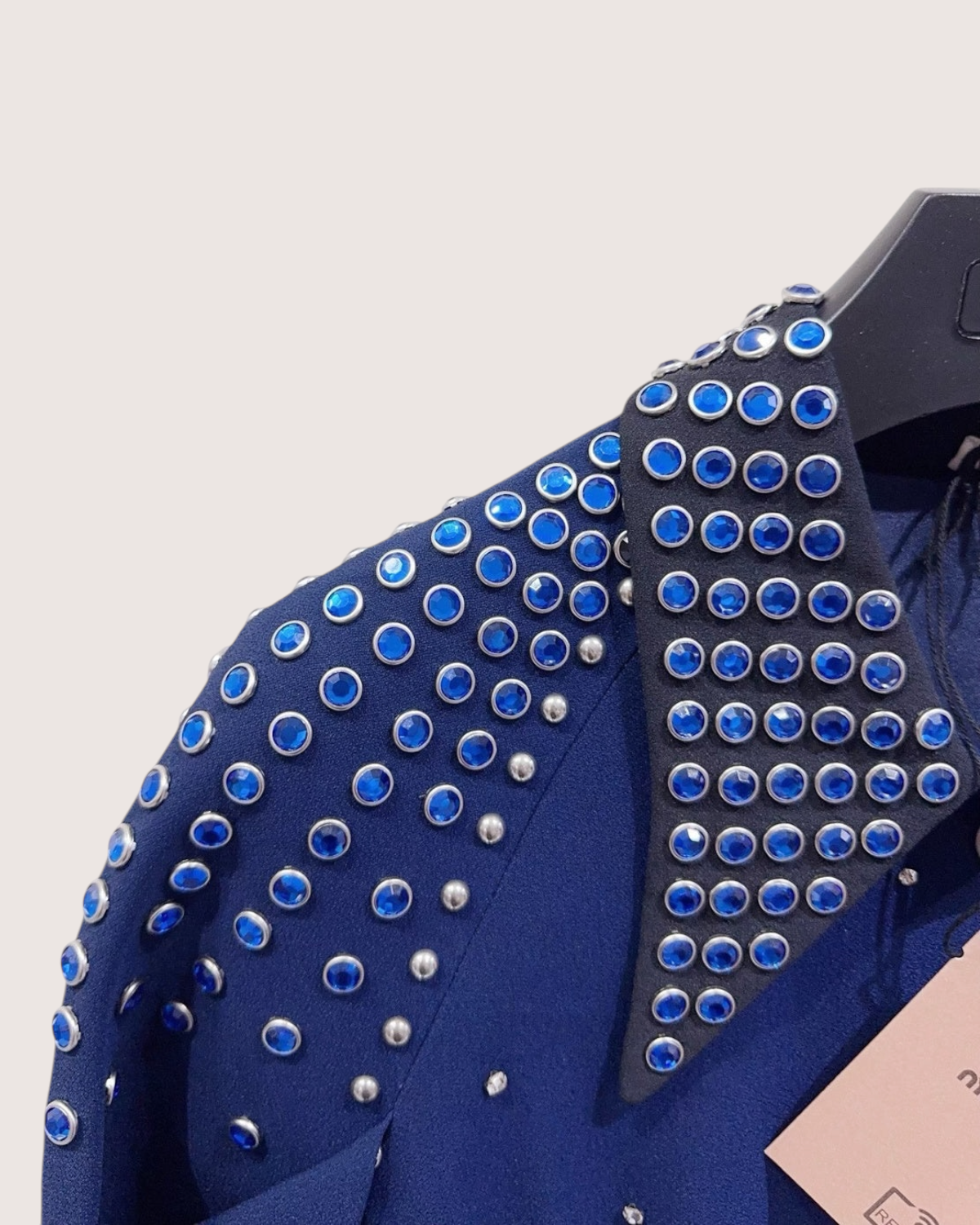 Miu Miu Crystal-Embellished Mini Dress Blue, Silver FR 34