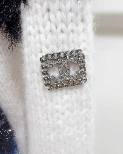 Chanel 21K Cashmere Fair Isle Sweater Beige/Ecru, Black, Blue, Multicolor FR 34