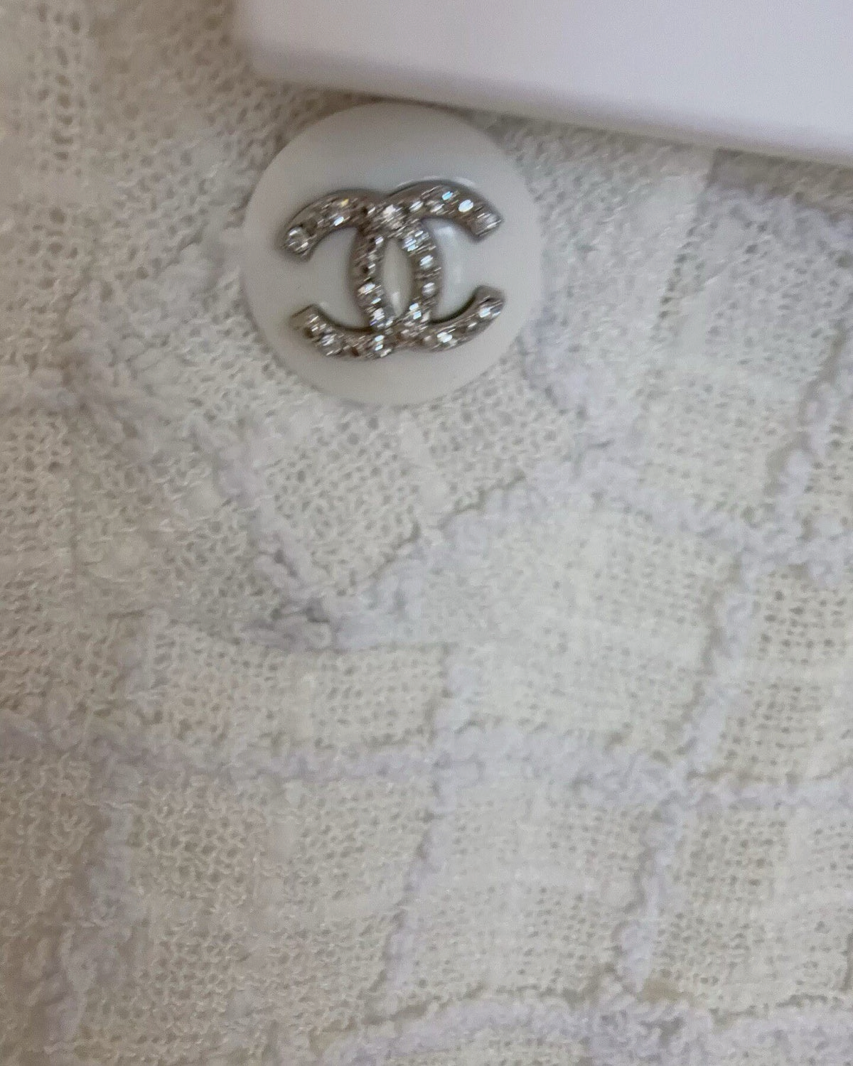 Chanel 21C Floral Lace Tweed Mini Dress White FR 36