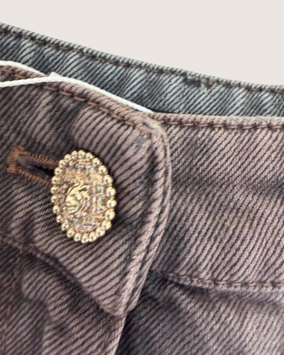 Chanel 25A Camellia Wide-Leg Denim Jeans