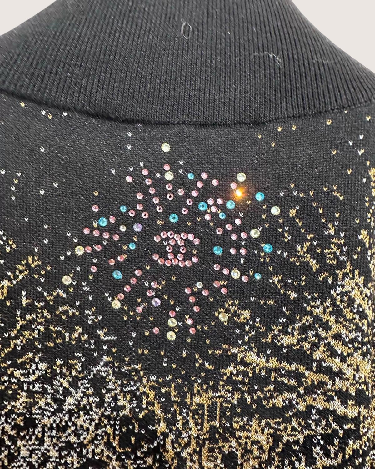 Chanel 25N Fireworks Rhinestones Half-Zip Mini Dress