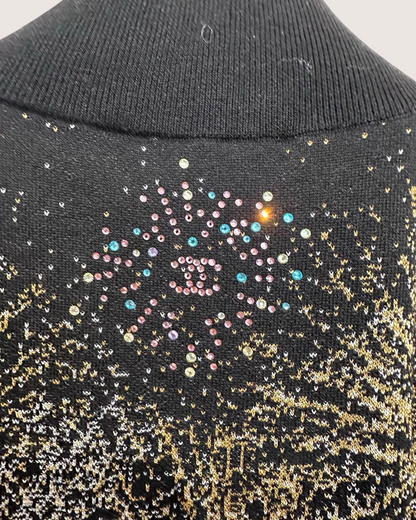 Chanel 25N Fireworks Rhinestones Half-Zip Mini Dress