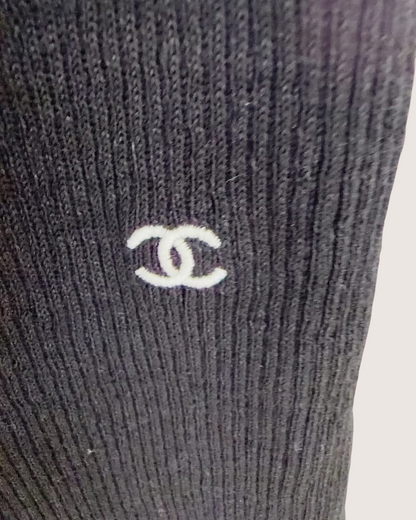 Chanel 26S CC Racerback Mid-Length Dress Black, White FR 38