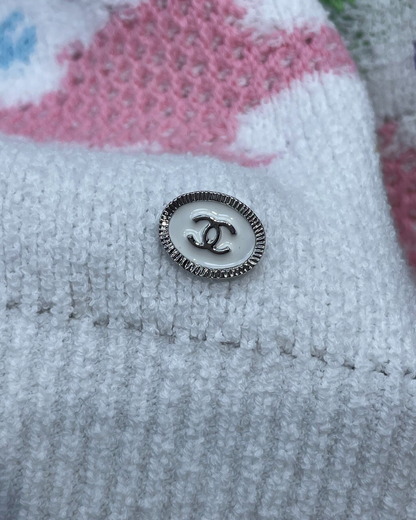 Chanel 24P Camellia Sweater White, Pink, Multicolor FR 34