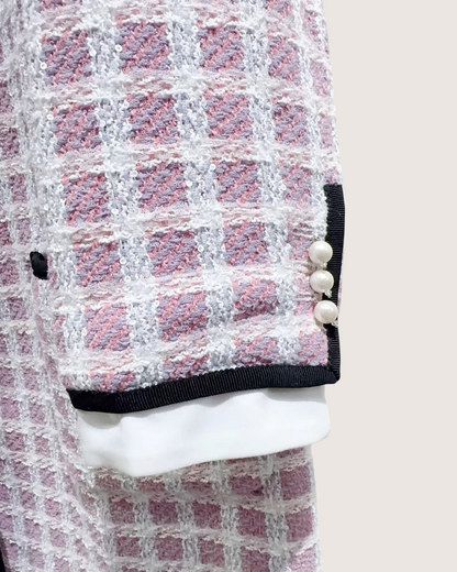 Miu Miu Sequin Tweed Coat Pink, White, Multicolor FR 36