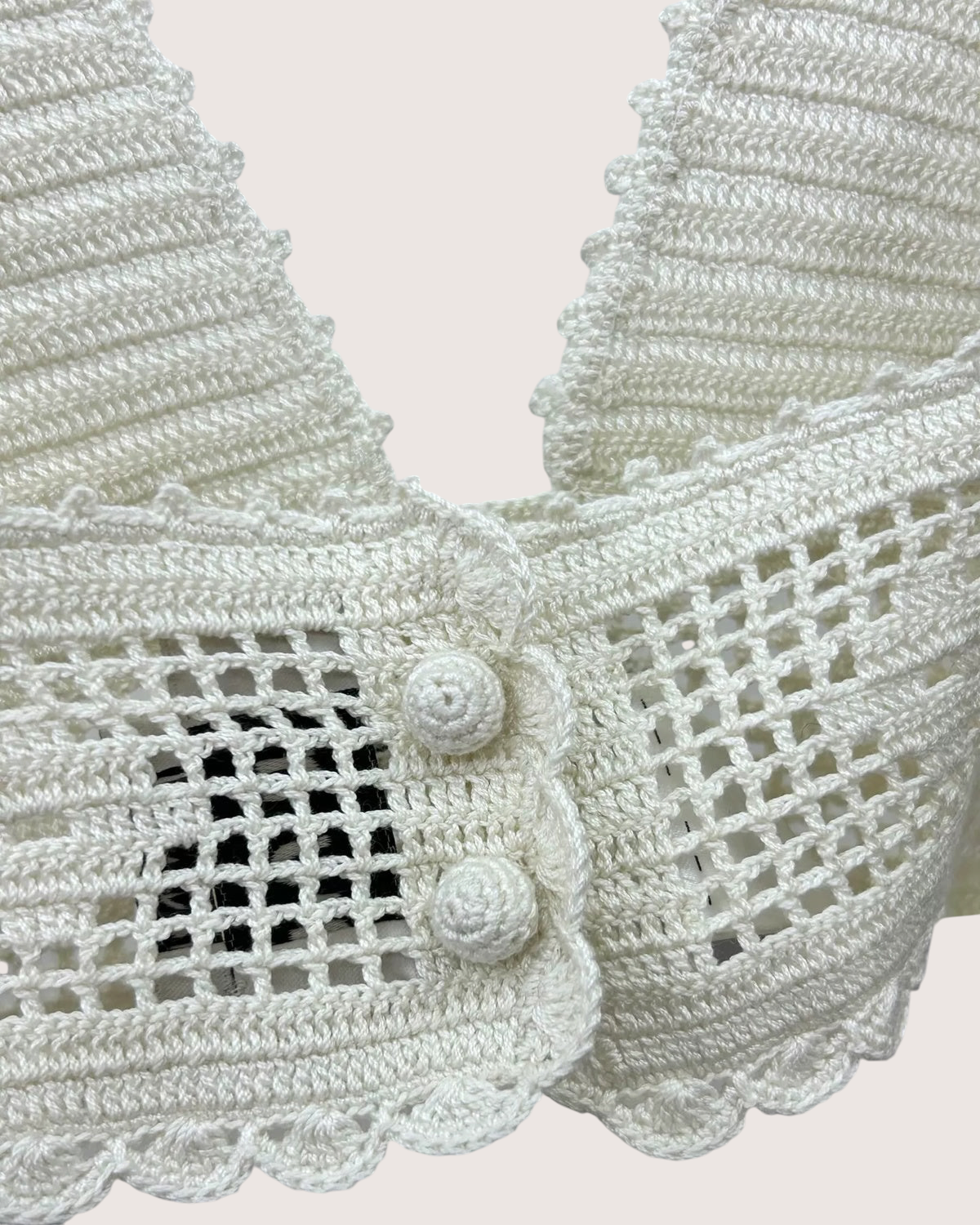 Miu Miu Crochet Triangle Bralette Beige/Ecru IT 40