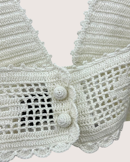 Miu Miu Crochet Triangle Bralette Beige/Ecru IT 40