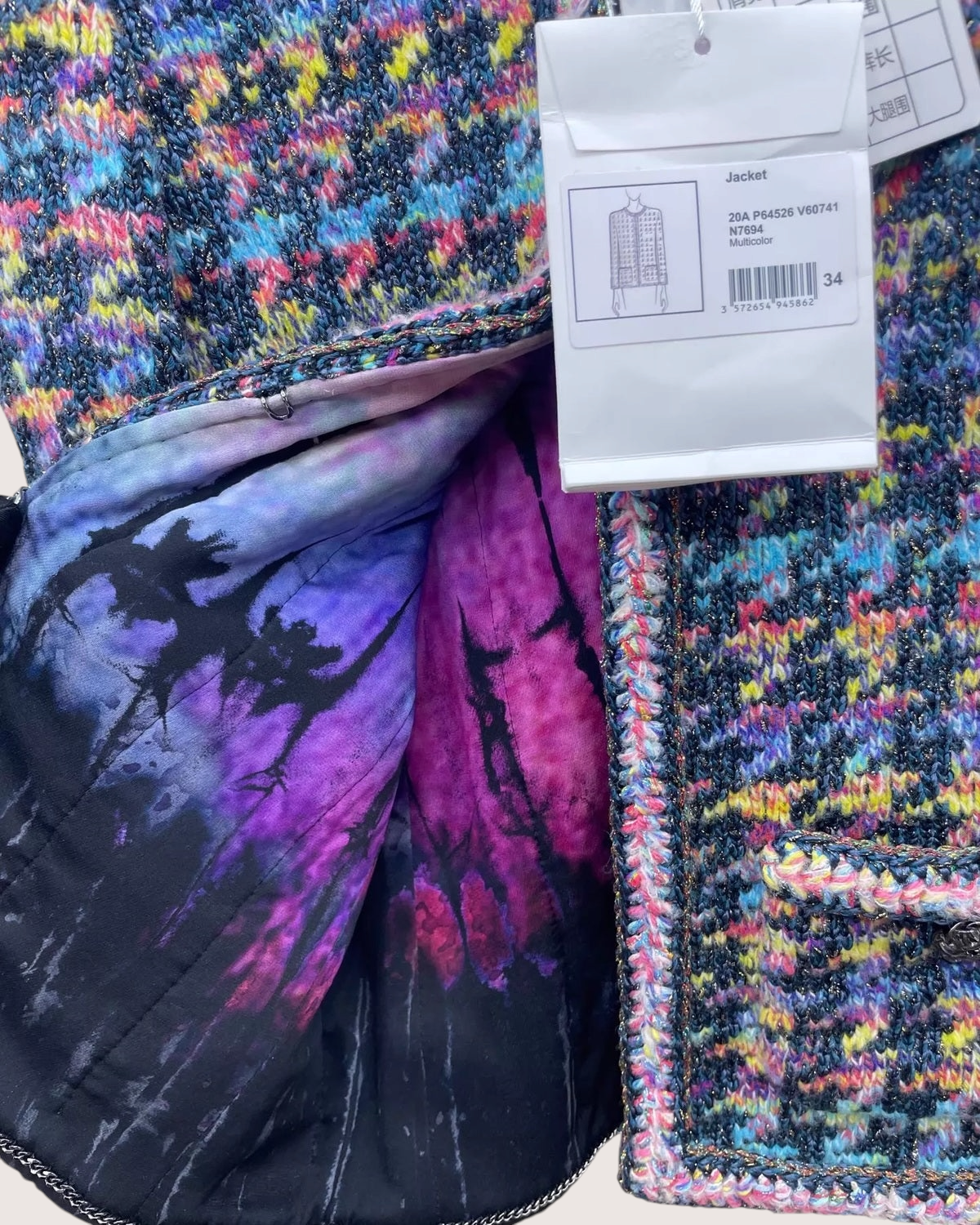 Chanel 20A Tweed Jacket Multicolor FR 34