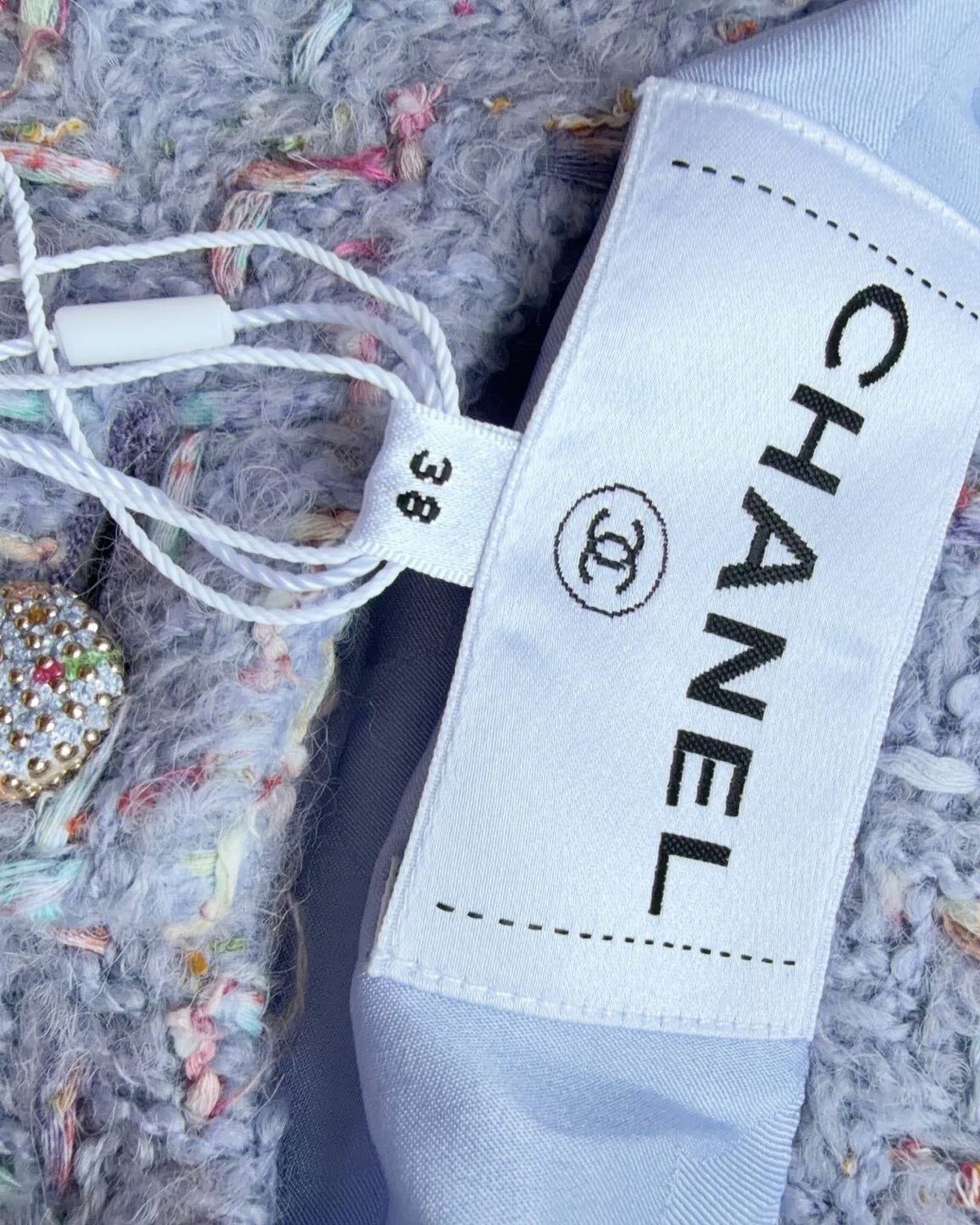 Chanel 25B Tweed Four-Pocket Jacket Purple, Multicolor FR 38