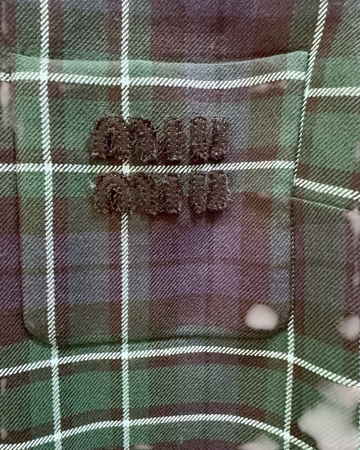 Miu Miu Wool Tartan Logo Mini Dress Navy, Green, Multicolor FR 36