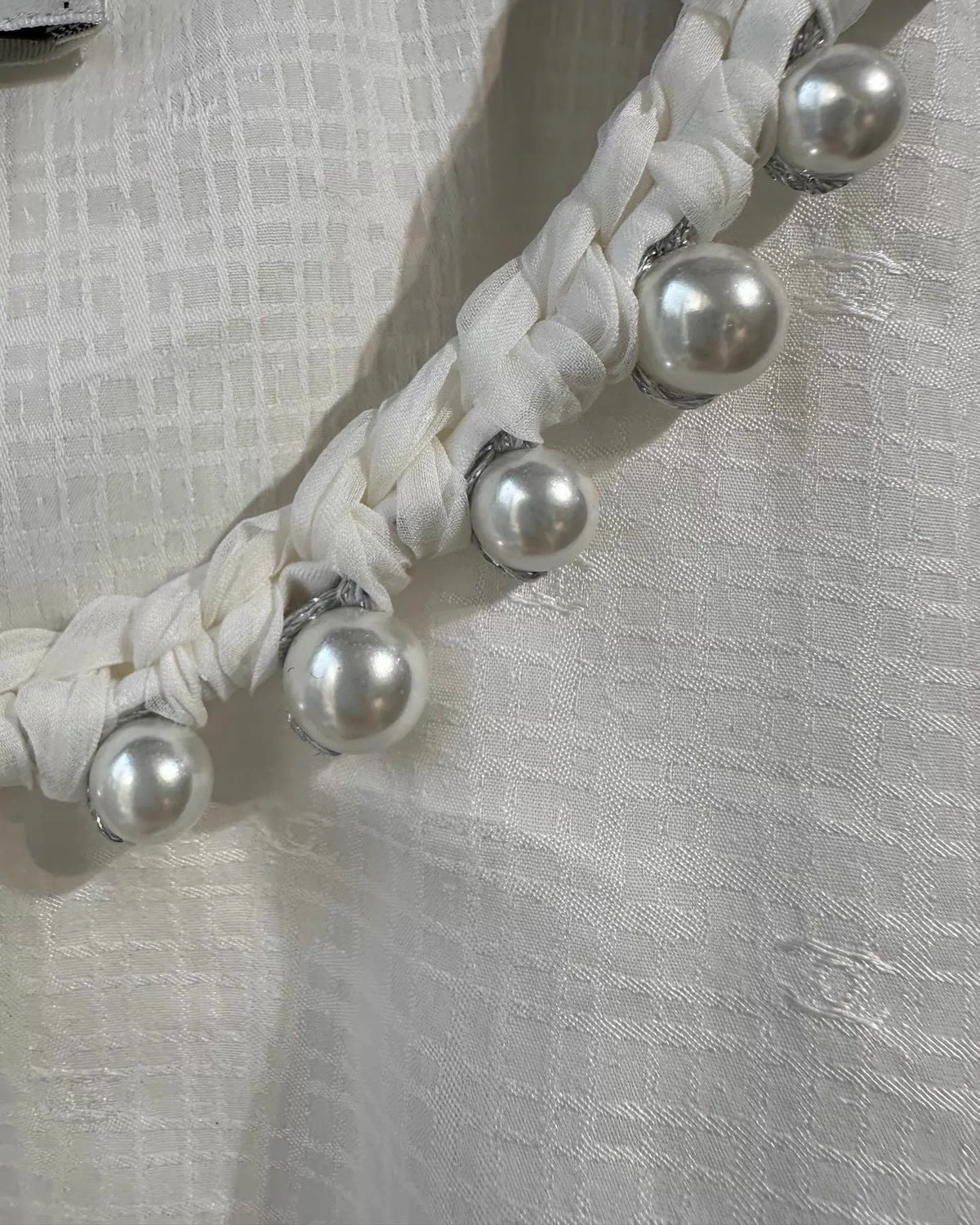 Chanel 25P Pearl-Trim Tank Top