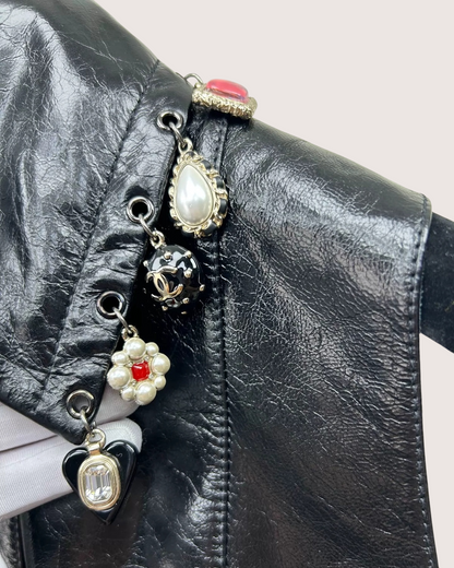 Chanel 24A Charms Leather Vest Black FR 36