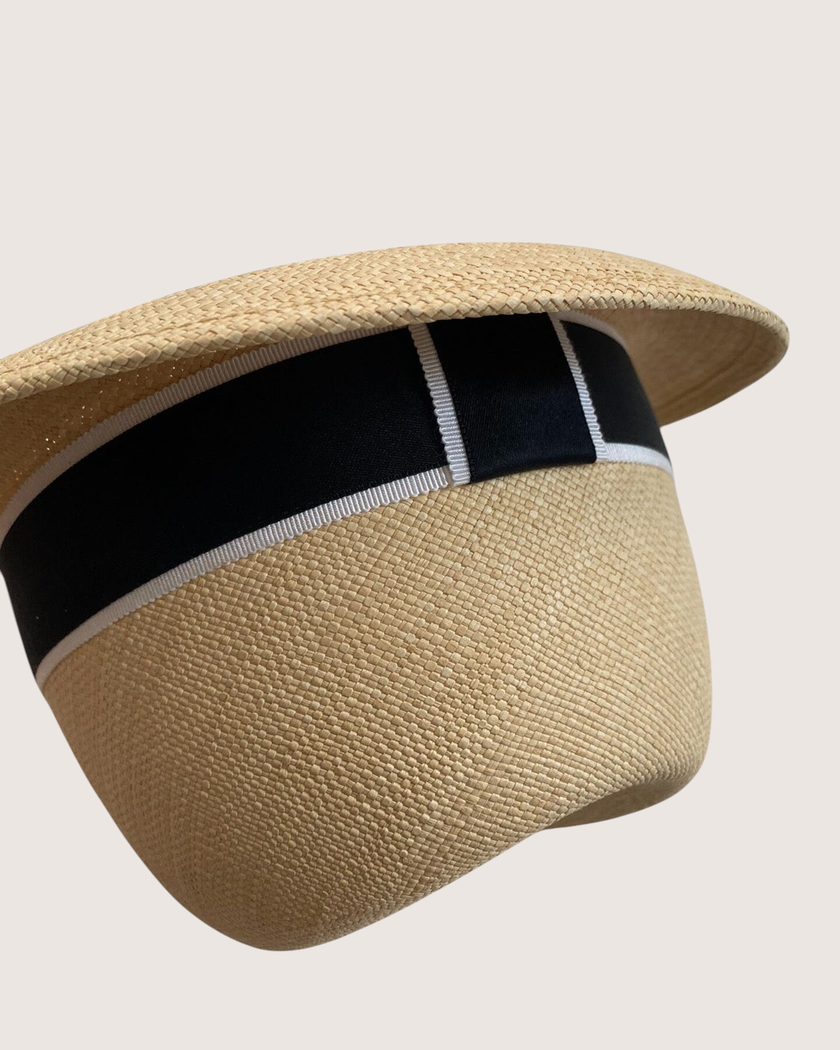 Chanel Straw Hat Beige/Ecru, Black One Size