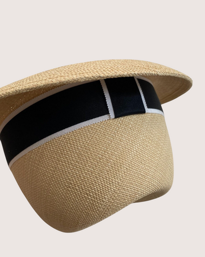 Chanel Straw Hat Beige/Ecru, Black One Size