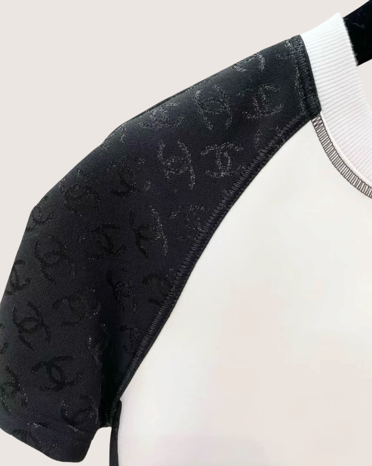 Chanel 24C Monogram CC Logo T-Shirt White, Black FR 40