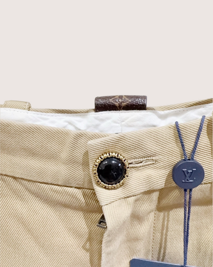 Louis Vuitton High-Waisted Trousers Beige/Ecru FR 34