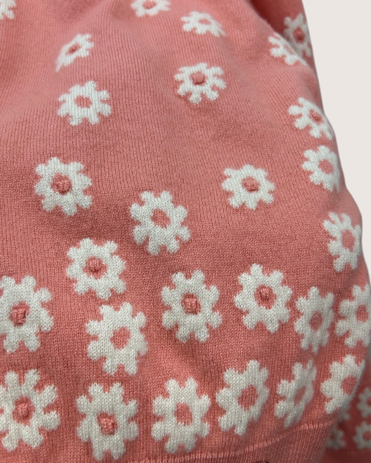 Chanel 22P Cashmere Floral CC Sweater Pink, White FR 34