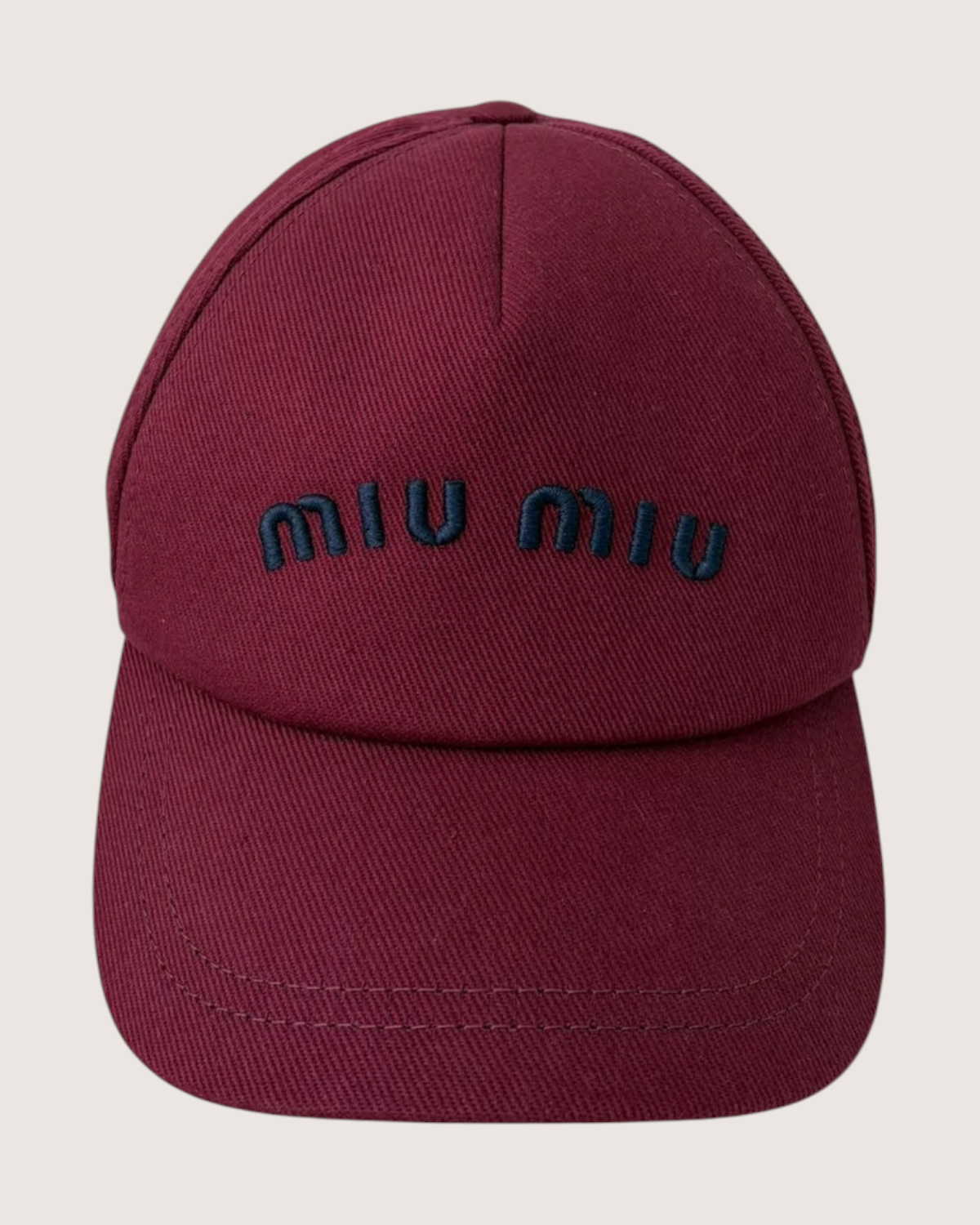 Miu Miu Logo Hat Burgundy FR 38