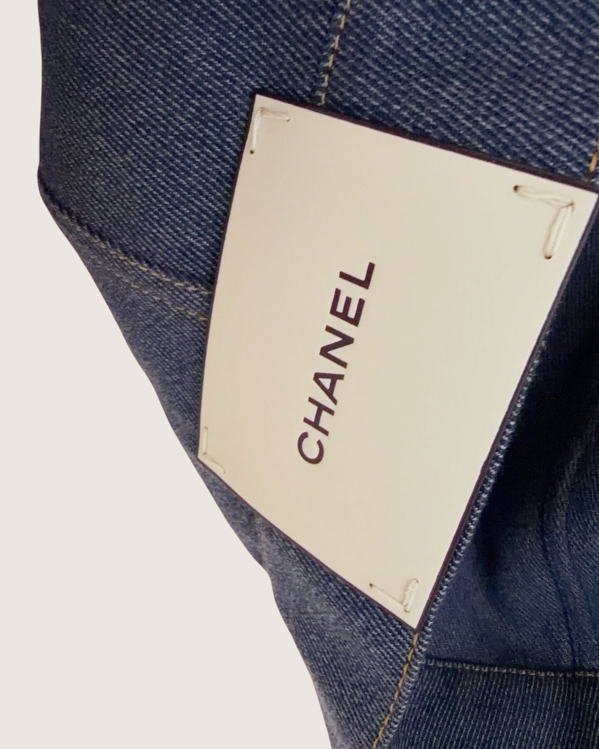 Chanel 26S Collarless Denim Jacket Blue FR 34
