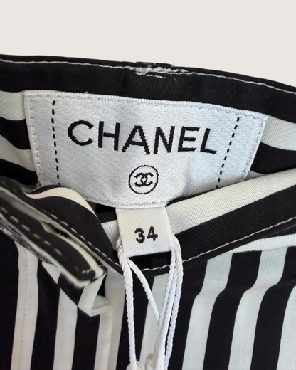 Chanel 25S CC Striped Wide-Leg Trousers - view 4