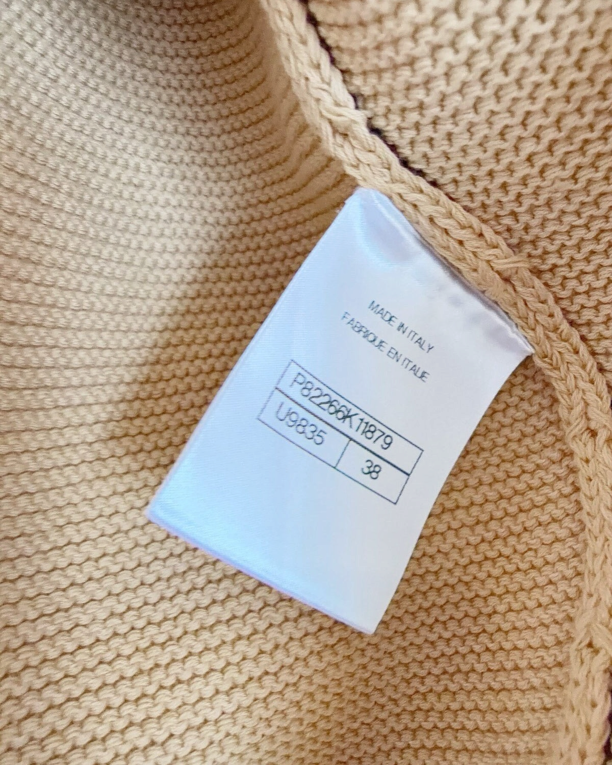 Chanel 26S Contrast-Trim CC Cardigan Beige/Ecru, Black FR 38