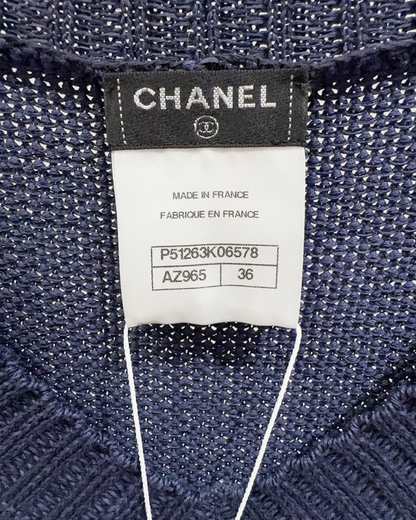 Chanel Knit Sweater Navy FR 36