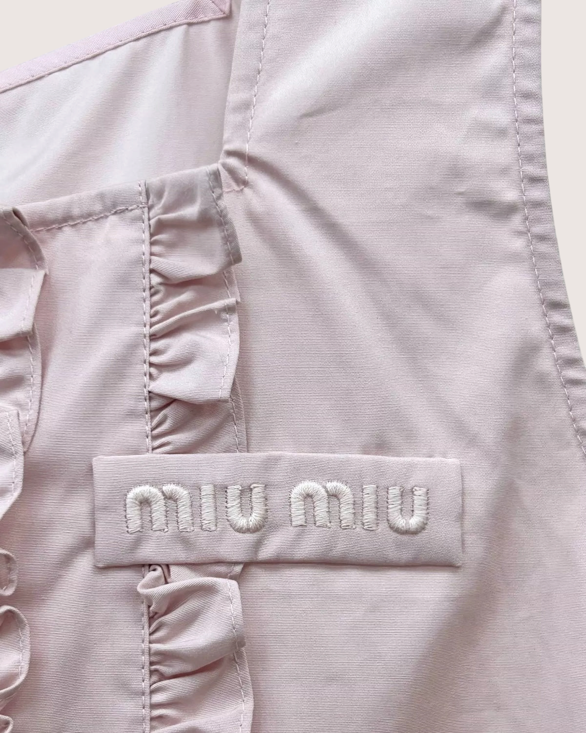 Miu Miu Ruffled Crop Top Pink IT 40
