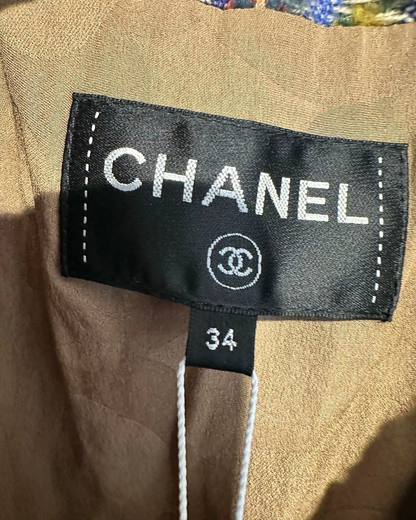 Chanel 22K Plaid Tweed Jacket Red, Green, Multicolor FR 34