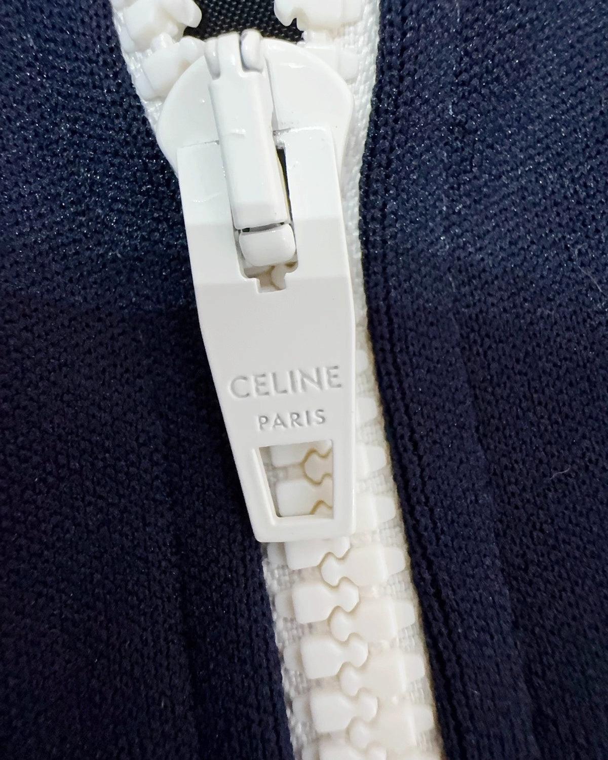 Celine Striped Zip-Up Jacket Navy, White FR 38