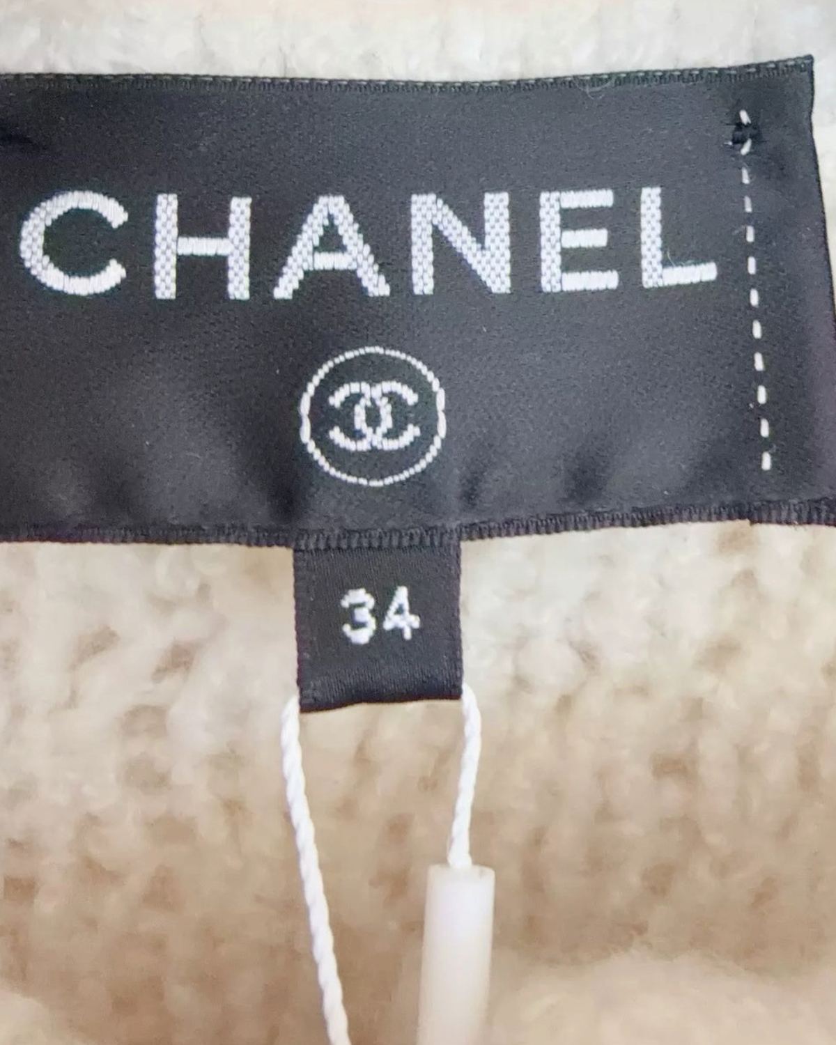 Chanel Wool Openwork Cardigan Beige/Ecru FR 34