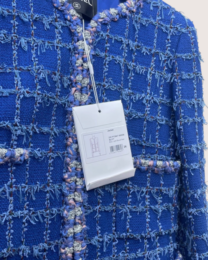 Chanel 23C Fringe Four-Pocket Tweed Jacket