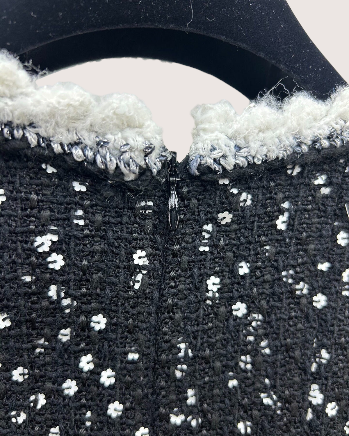 Chanel 23K Tweed Sequin Mini Dress Black, White FR 34