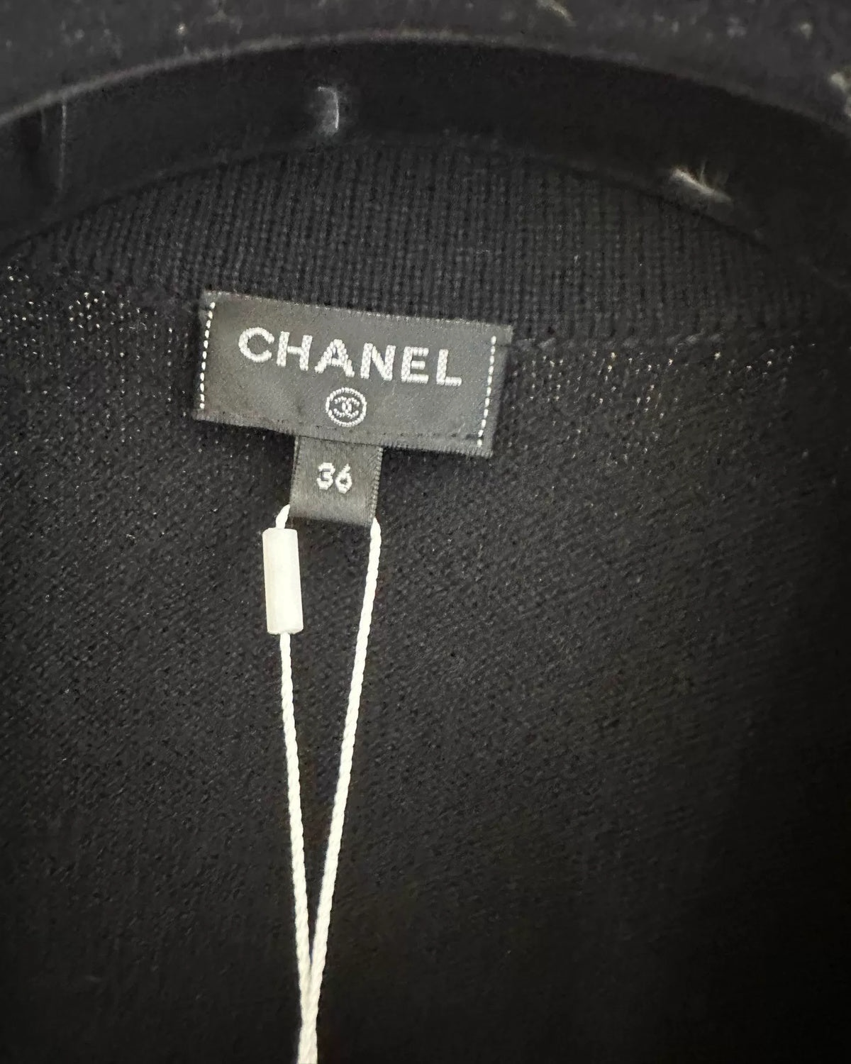 Chanel 22A Cashmere Cardigan w/ Embellished Buttons Black FR 36