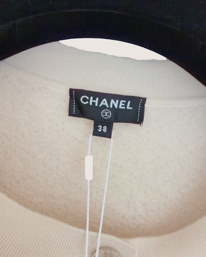 Chanel 21A Openwork Cardigan Beige/Ecru FR 38
