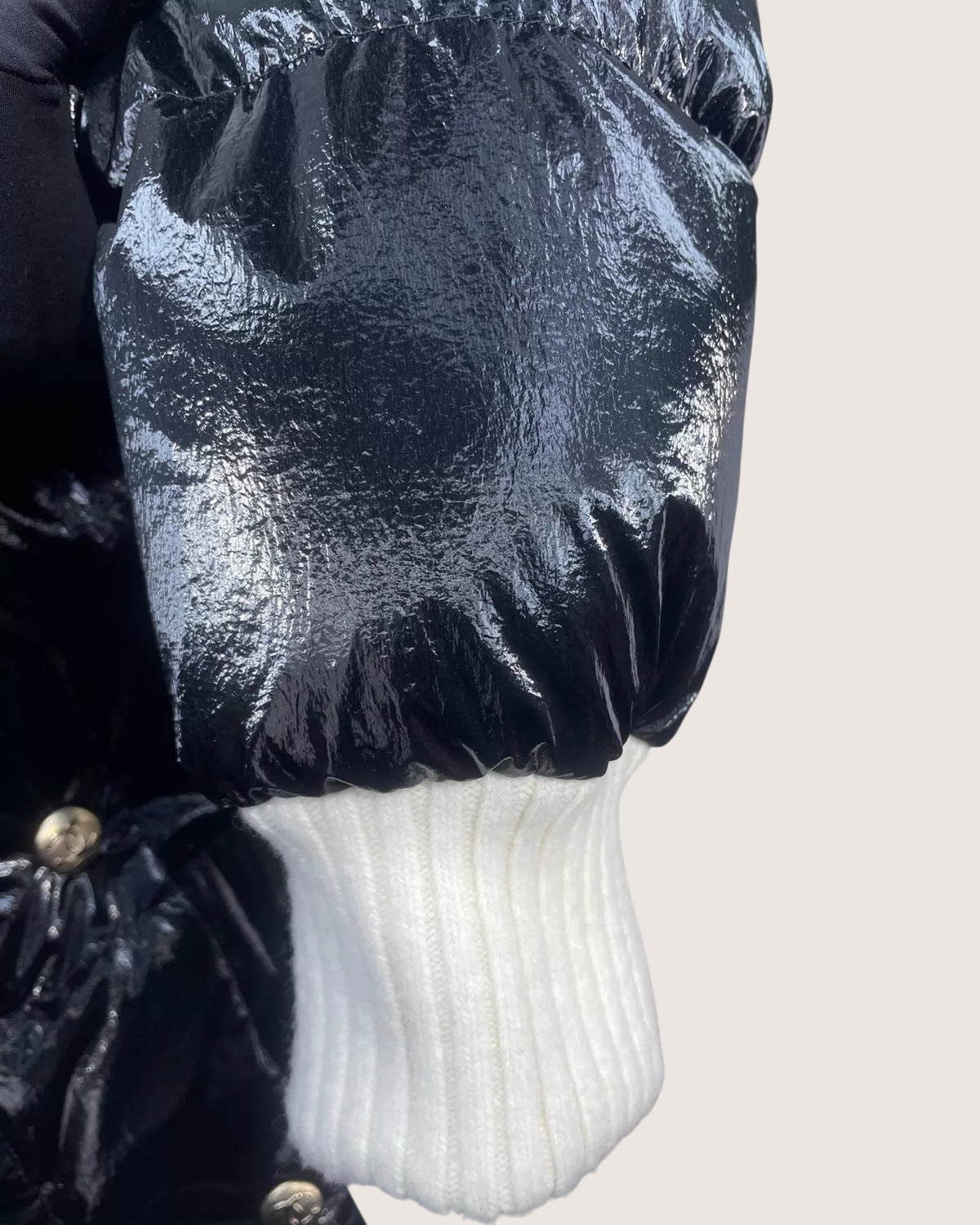 Chanel 25N Coco Neige Puffer Jacket Black, White FR 38