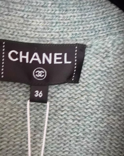 Chanel 24K Striped Cashmere Cardigan
