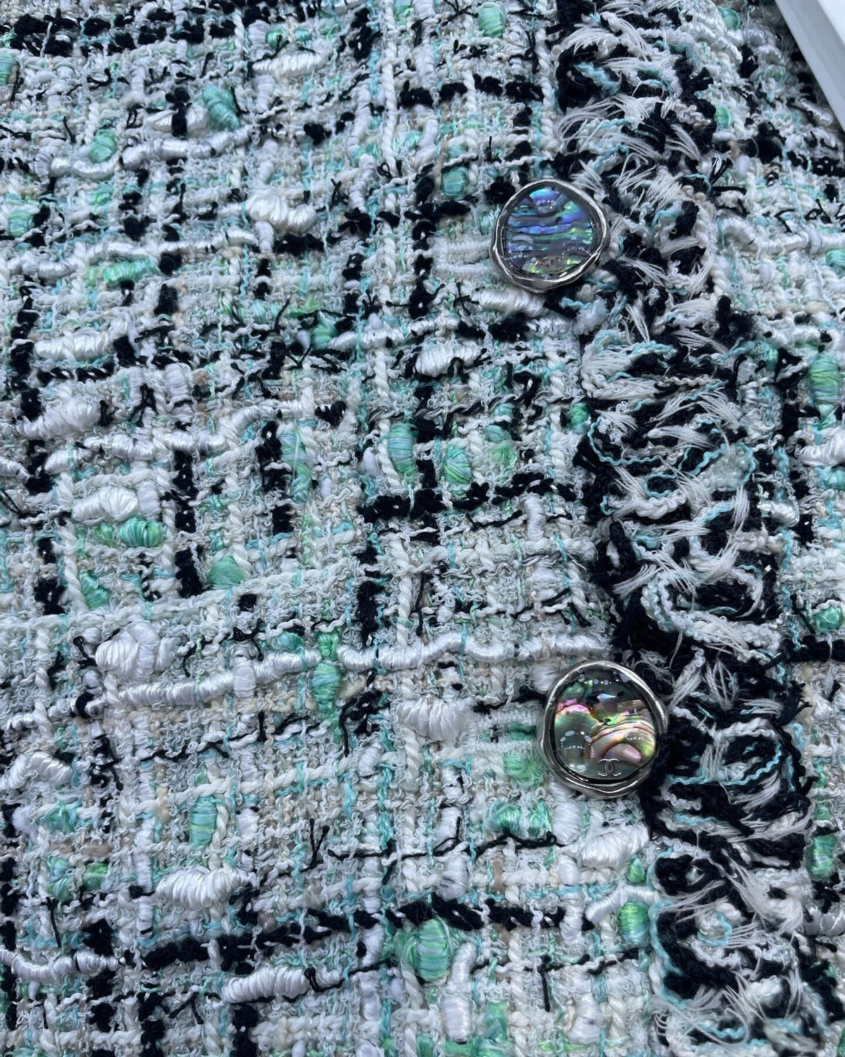 Chanel 26S Tweed Jacket White, Black, Multicolor FR 38