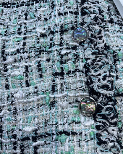 Chanel 26S Tweed Jacket White, Black, Multicolor FR 38