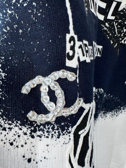 Chanel Camellia Sequin Embroidered Logo Sweatshirt - view 4
