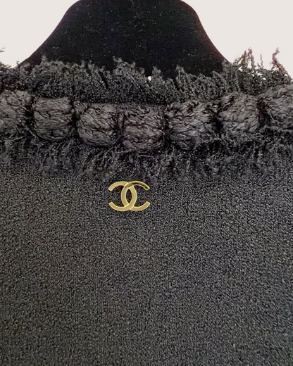 Chanel 26A Fringe-Trim Jacket Black FR 40