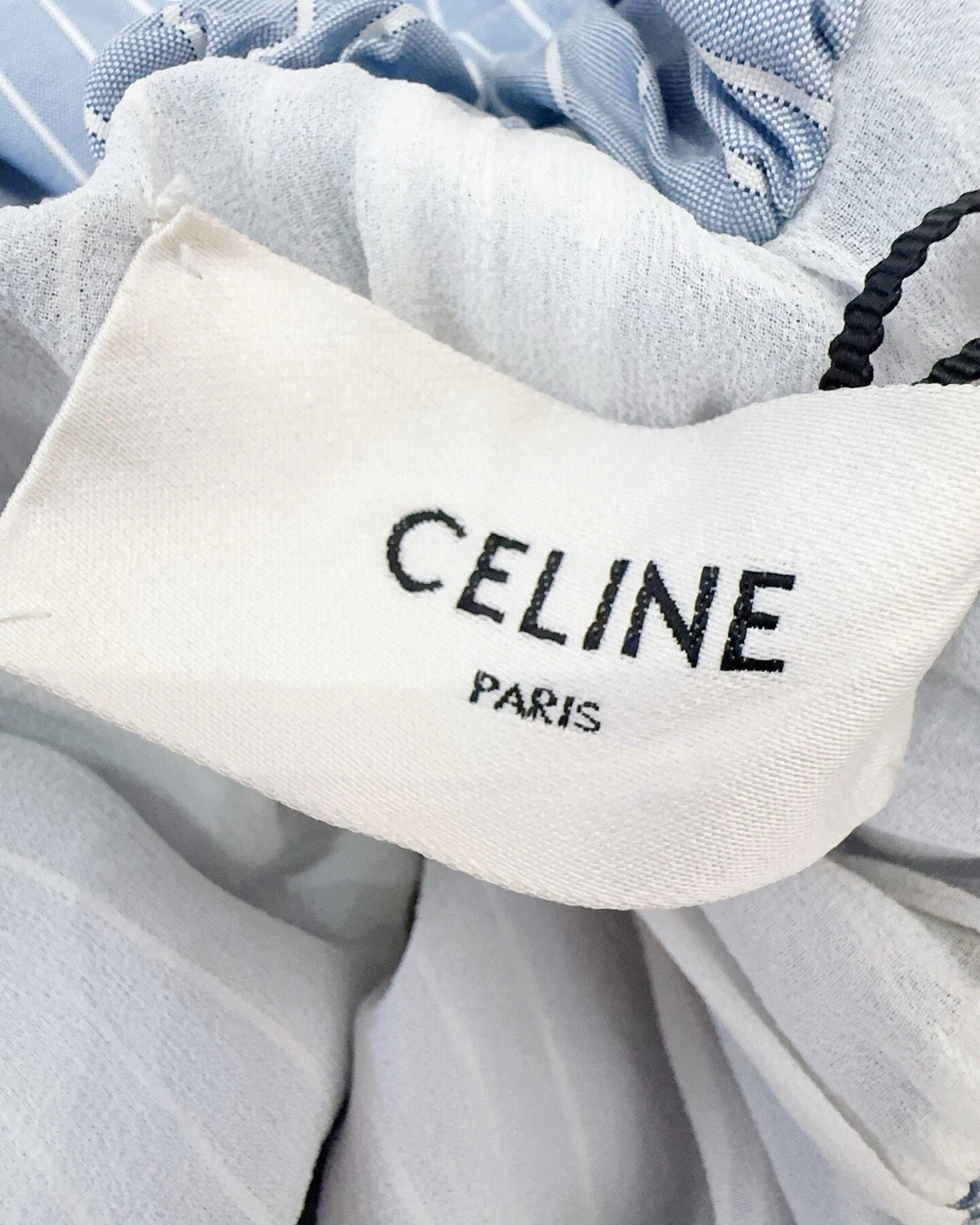 Celine Striped Tiered Mini Dress Blue, White FR 34