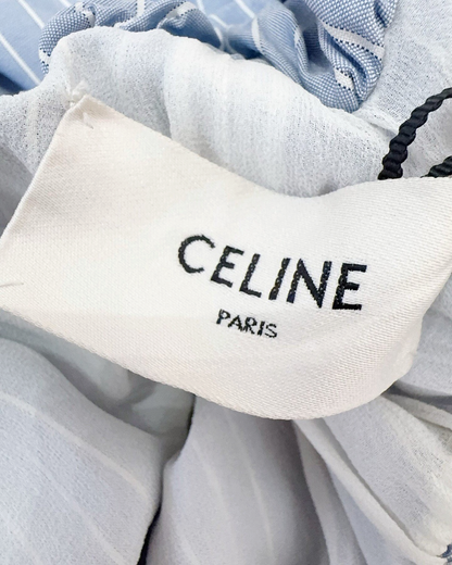 Celine Striped Tiered Mini Dress Blue, White FR 34