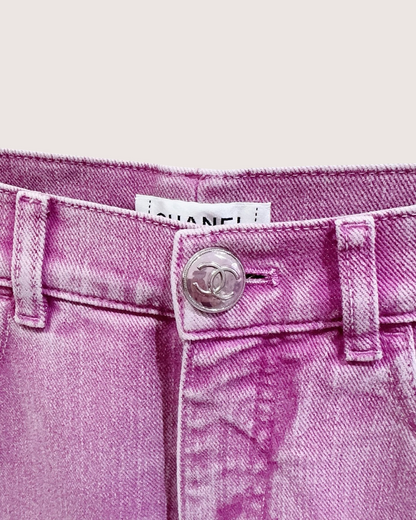 Chanel 23C Denim High-Waisted Jeans Purple, Pink FR 34